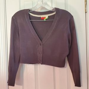 Modcloth - gray cropped cardigan - L